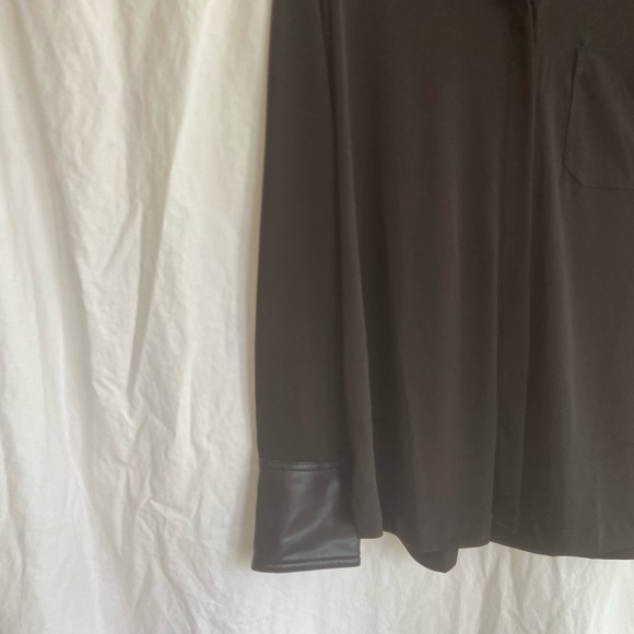 Lane Bryant Black Casual leather Button Down Shirt Size 18/20 NEW - Picture 3 of 12